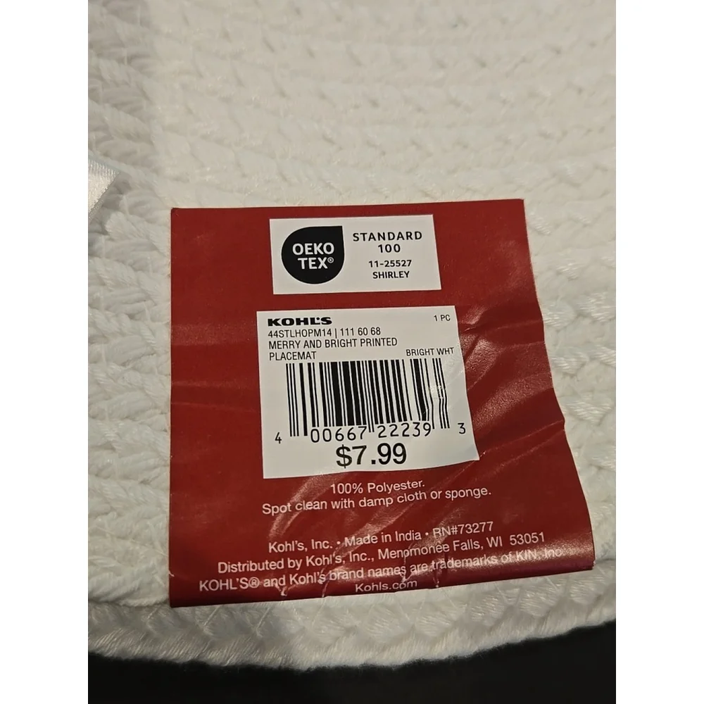 St. Nicholas Square Placemats Merry And Bright NWT 15 1/2